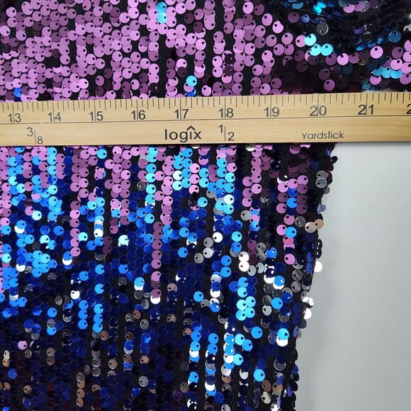 Shein Sequins Dress Women's 8/10 Purple/Blue/Black Knee-Length Short Sleeves - Picture 3 of 7